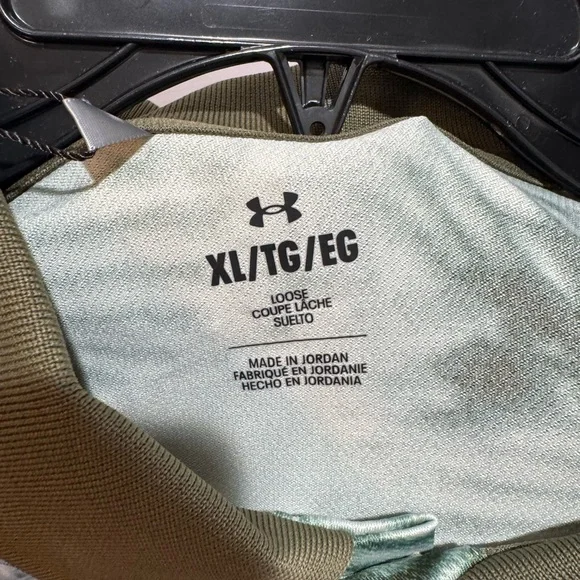 Under Armour Golf Polo Shirt Mens Printed Palm Leaf Green Matchplay NWT SZ XL - Picture 3 of 4